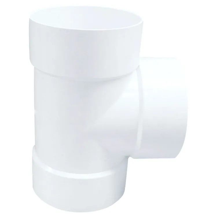  3" PVC Straight Sewer Tee DWV (Drain Waste and Vent) - Hub
