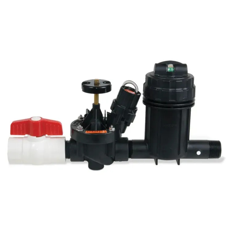 Rain Bird Wide Flow Commercial Control Zone Kit with 1" Ball Valve, 1" PESB Valve, and 1" Pressure Regulating (40 PSI) Basket Filter - XCZ100PRBCOM (X10330)
