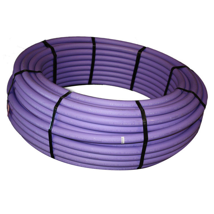 1" IPS 200 PSI SIDR-7 Purple Polyethylene Tuff Tube 300' Roll Reclaimed Water