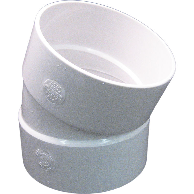 6 Inch PVC Sewer & Drain 22.5 Degree Elbow