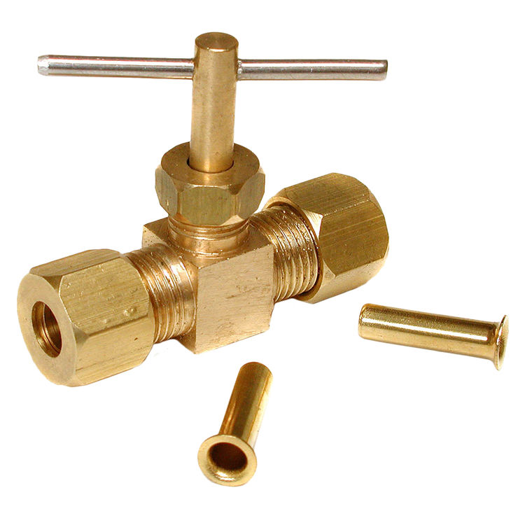 Dial 1/4" Straight Compression Needle or In-Line Water Shut-Off Valve - 9406