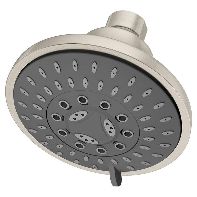 Symmons Elm 4in Five-Function Round Shower Head, 2.0 GPM, WaterSense, Satin Nickel - 552SH-STN