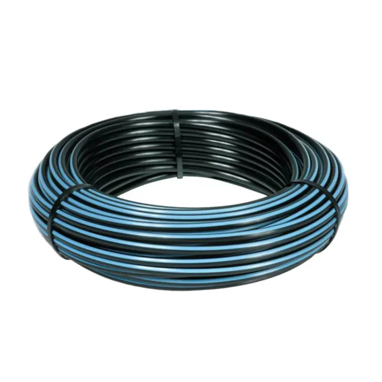 Toro 1/4" (4mm) Micro-Distribution Polyethylene Hose 1000' Stretch Wrapped (53639) for Reclaimed Water, Blue Stripe - T-EHW0437-100 
