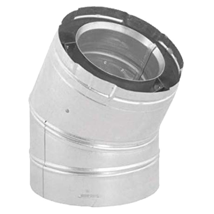 DuraVent 46DVA-E30 DirectVent Pro 4" Double-Wall 30-Degree Elbow - Galvanized (6-5/8" O.D.)