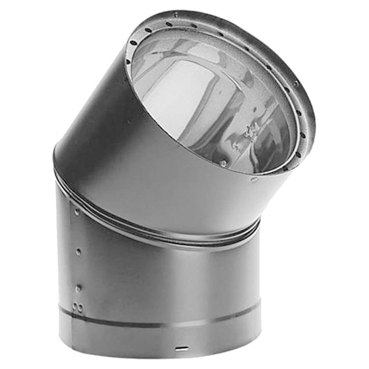M&G DuraVent 7" DVL Double-Wall Black 45 Degree Elbow - 8745 // 7DVL-E45