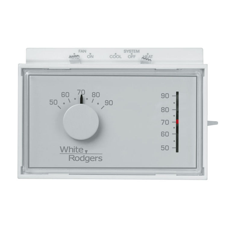 White-Rodgers 24V Single Stage Universal Mechanical Thermostat for Three-wire Zone Valve and 750mV, White - 1F56N-444
