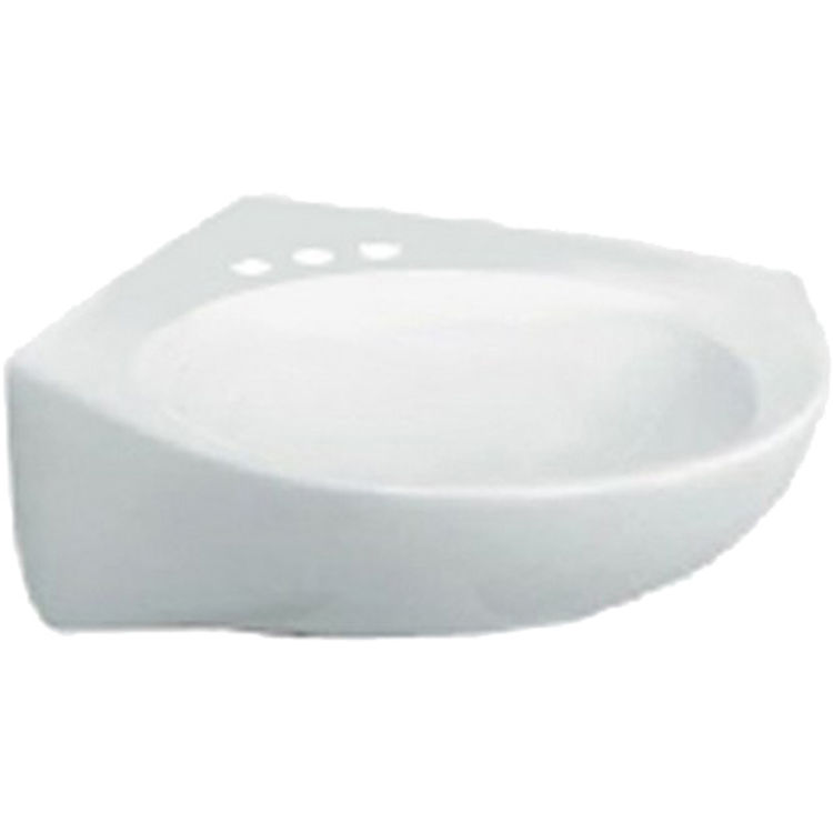American Standard Cornice 15" x 15" Pedestal Sink Top w/ 4" Centers, Vitreous China, White - 0611.004.020