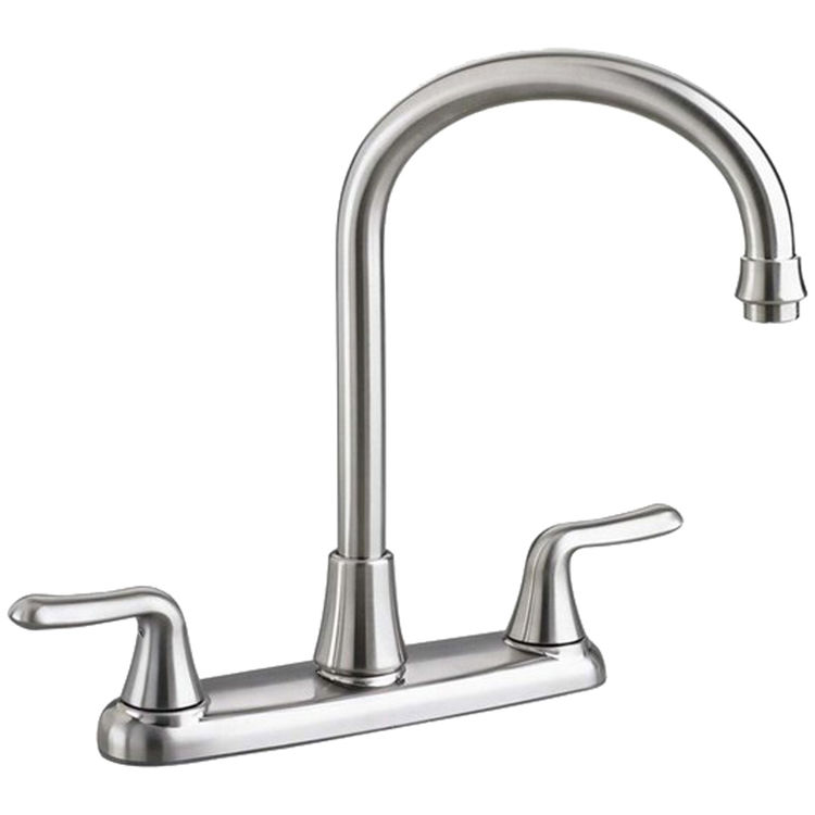 American Standard Colony Soft Two-Handle Kitchen Faucet, Gooseneck Spout, 1.5 gpm, Lever Handles, Stainless Steel - 4275.550F15.075