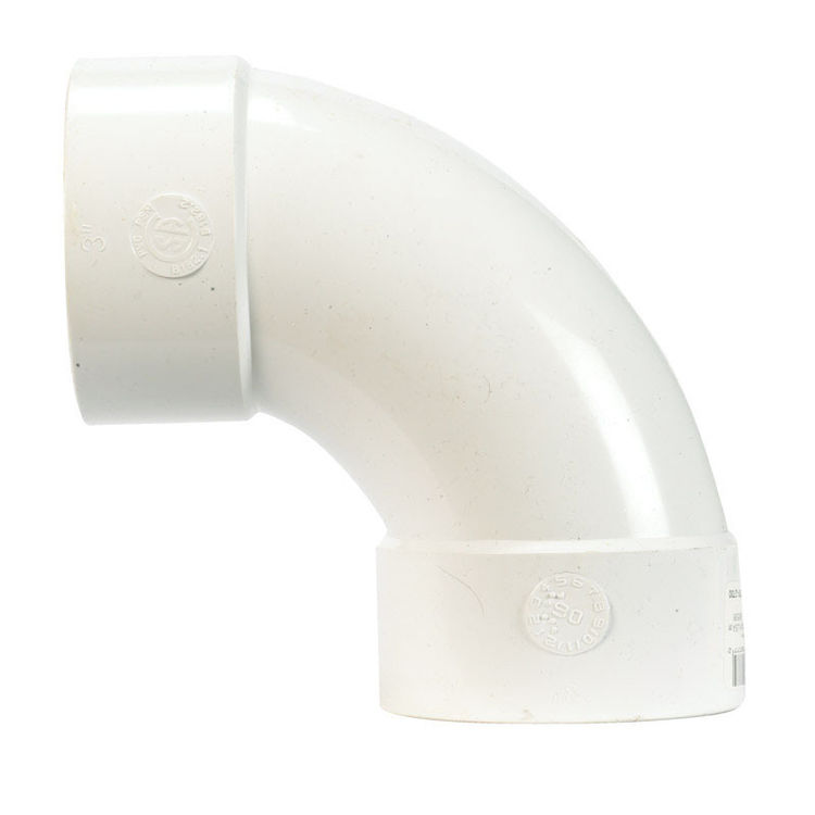 PVCSL3 P255 3" PVC S&D 90 ELBOW SDR 35