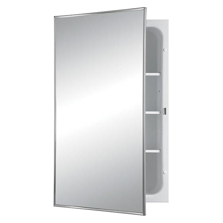 Jensen Horizon White 22in Medicine Cabinet with Frameless Mirror, Reversible Door Swing, Adjustable Shelves - 868M22XWHZ