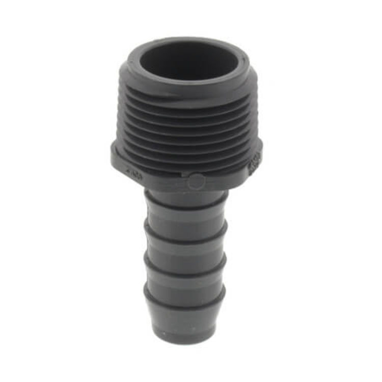 PETMA3412 3/4" x 1/2" Poly Insert Male Adapter, MIP x Barb