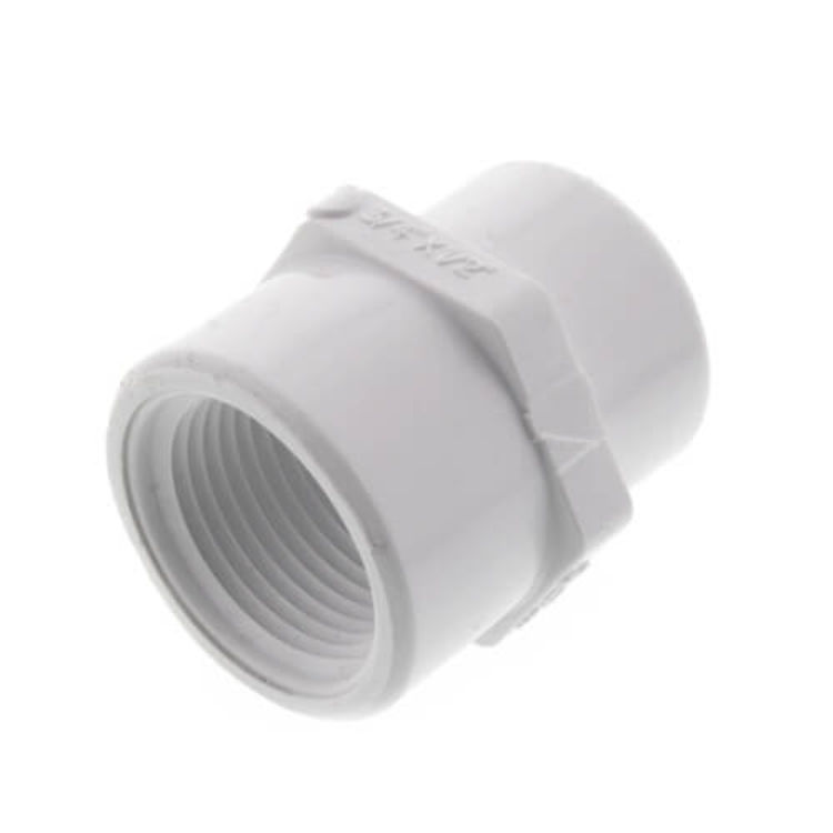 3/4" x 1/2" Schedule 40 PVC Bell Reducer, Threaded