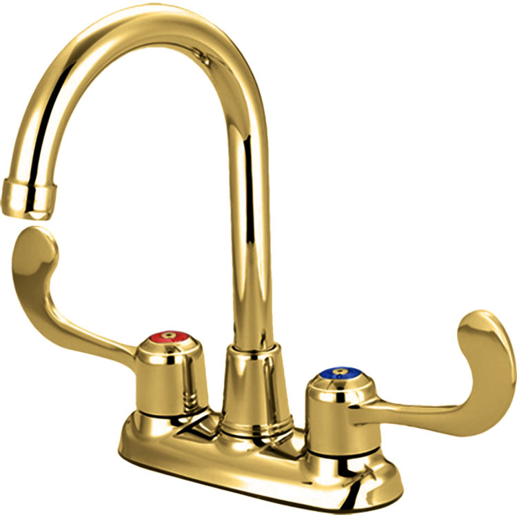 Pioneer Legacy Two Handle Bar/Prep Faucet, 5-3/16" Reach Spout, Wrist Blade Handles, Polished Brass - 5LG120-PB