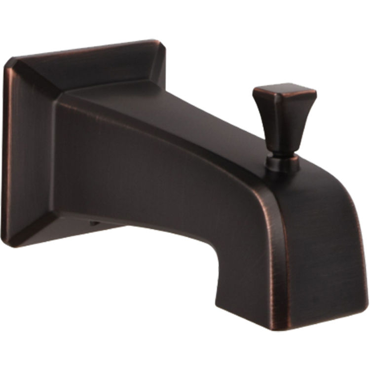 Pfister Park Avenue Wall Mounted Tuscan Bronze Tub Spout with Pull-Up Diverter, Metal, Quick Connect - 920-101Y