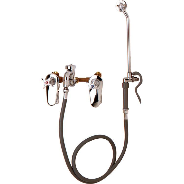 T&S Brass B-0682-ST Bedpan Washer, Mixing Faucet with Loose Key Stops