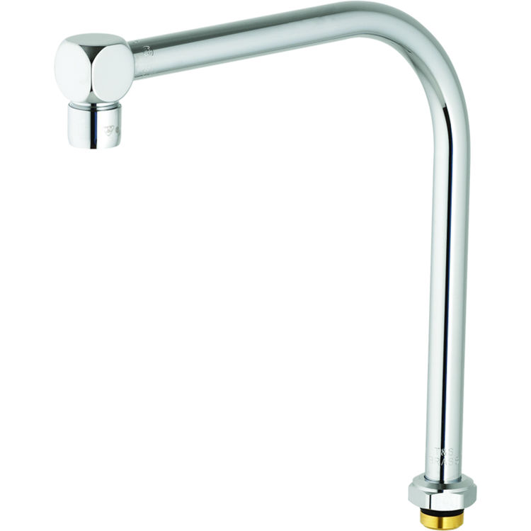 T&S BRASS B-2387 Swivel Gooseneck, Non-Splash Aerator, 8-3/8" Spread