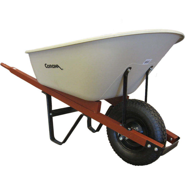 Corona WB 1006 Wheelbarrow 6 Cubic Foot Poly Tub - Wood Handle