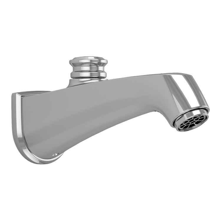 Toto Keane 7-1/2-inch Wall Mounted Polished Chrome Tub Spout with Pull-Up Diverter, 1/2-inch Connection Size, NPT - TS211EV#CP