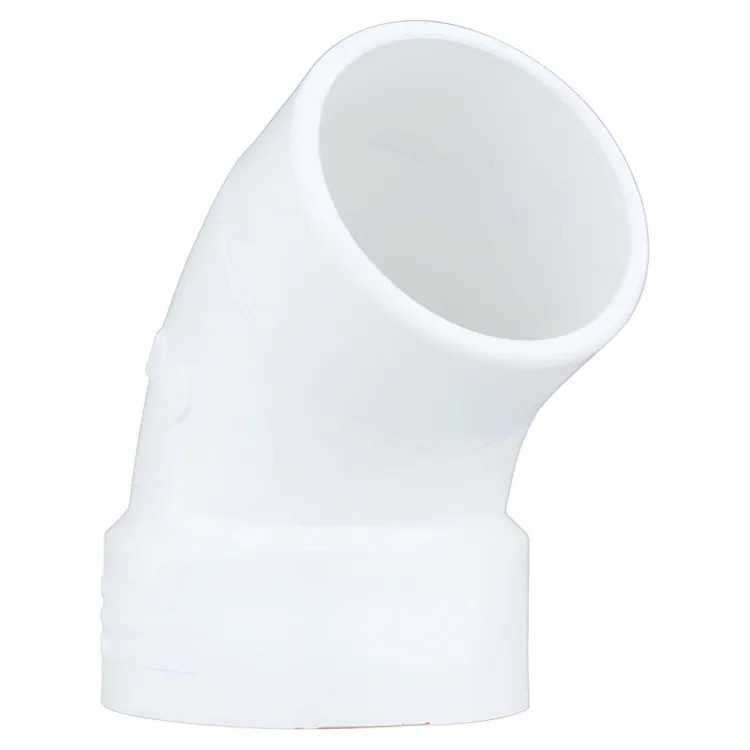3" PVC 60-Degree Elbow DWV (Drain Waste and Vent) - Hub x Spigot