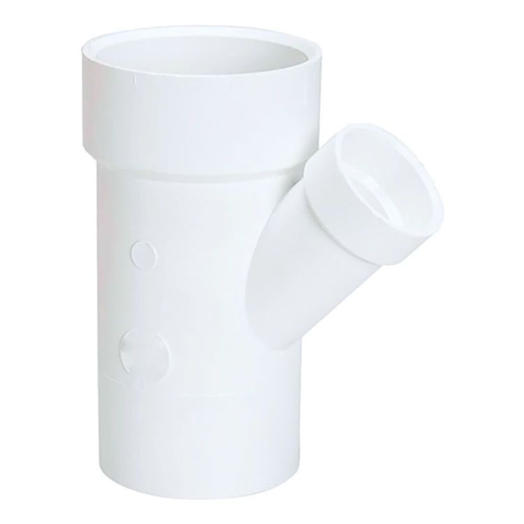 3" x 3" x 2" PVC Reducing Wye DWV (Drain Waste and Vent) - Spigot x Hub x Hub