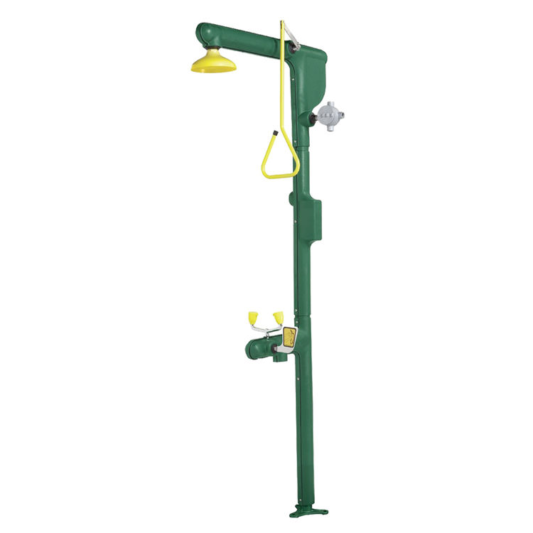 Speakman SE-7001 Safe-T-Zone Green / Yellow Heat Traced Emergency Shower Combination