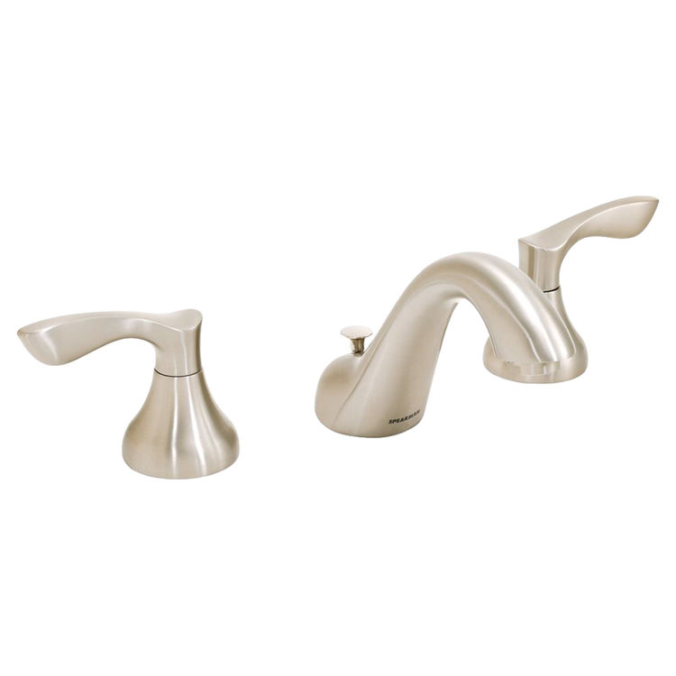 Speakman Chelsea Two-Handle Widespread Bathroom Faucet with Metal Pop-Up Drain Assembly, Lever Handles, 1.2 GPM, Brushed Nickel - SB-1721-BN