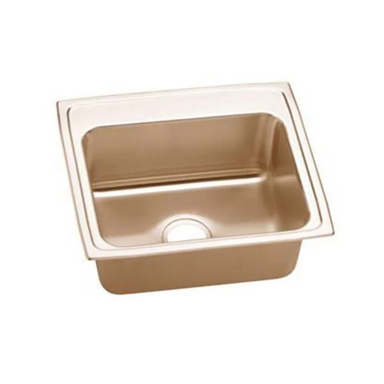 Elkay LRAD131640X-CU CuVerro 13" x 16" x 4" Single Bowl Drop-in ADA Sink, Antimicrobial Copper