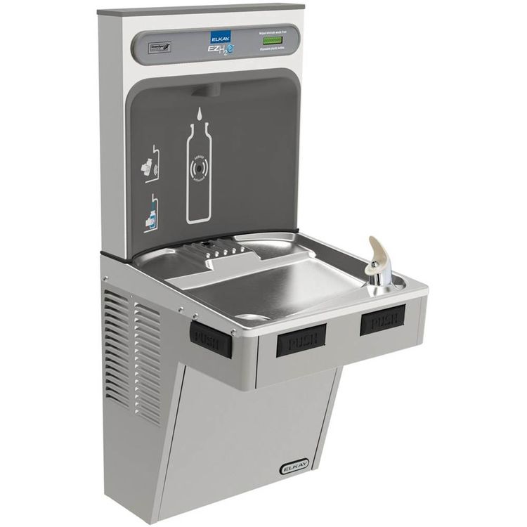 Elkay EMABF8WSLK EZH2O Bottle Filling Station with Bi-Level ADA Cooler - Light Gray Granite