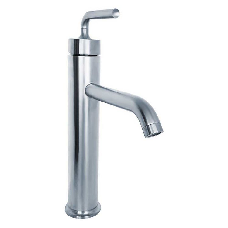 Kohler Purist Tall Single-Handle Polished Chrome Bathroom Sink Faucet with Touch-Activated Drain, 1.2 GPM, Lever Handle, Single-Hole, Brass - K-14404-4A-CP