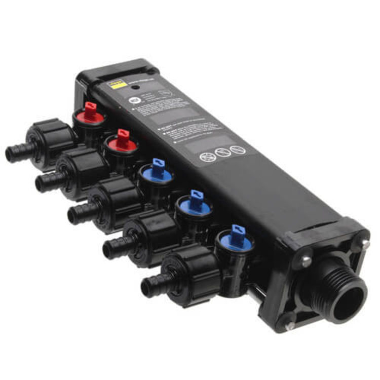 Viega 51063 MiniBloc 1/2", 5 Port Zero Lead PollyAlloy PEX Crimp Dual Temperature (2 hot, 3 cold)