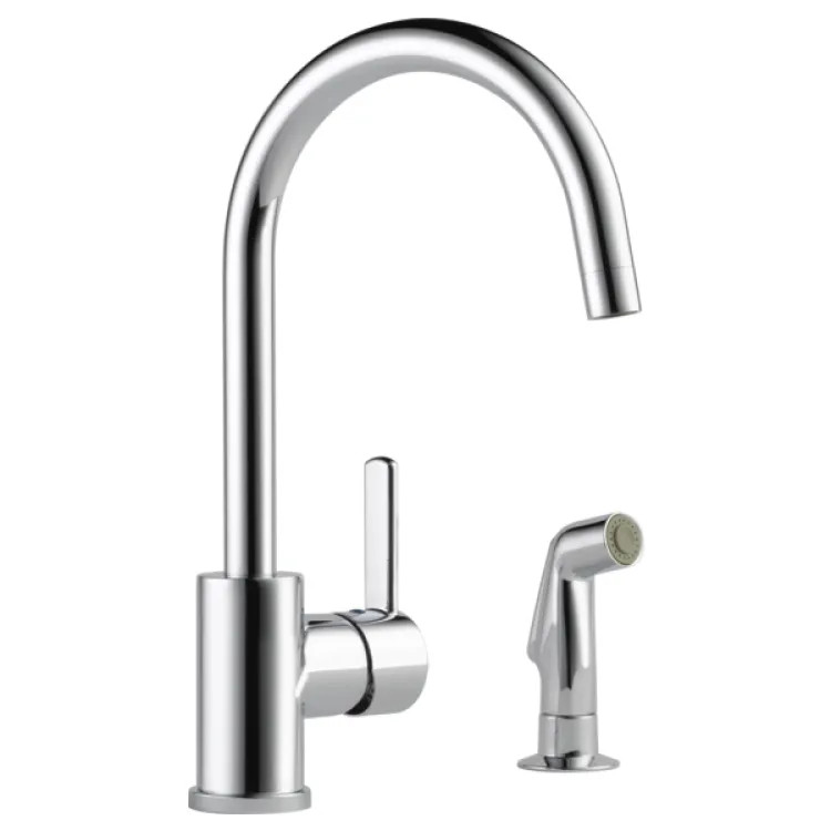 Peerless Precept Chrome Single-Handle Deck Mount Kitchen Faucet with Side Sprayer, 1.8 GPM, Low Lead Certified, ADA  -  P199152LF