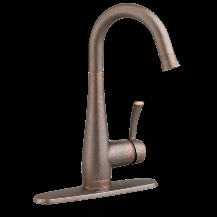 American Standard Quince Single Handle Pull-Down Bar/Prep Faucet, 1.5 gpm, Dual-Spray, Oil Rubbed Bronze - 4433410F15.224
