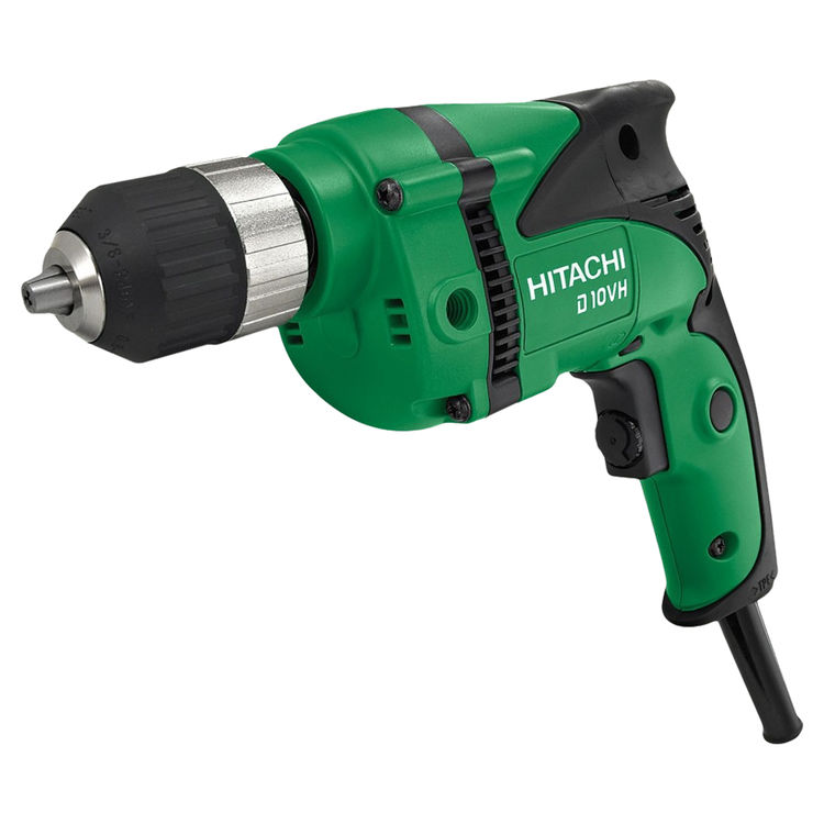Hitachi D10VH Lightweight Corded Drill, 120 V, 6 A, 3/8 in Keyless Chuck, 0 - 2500 rpm