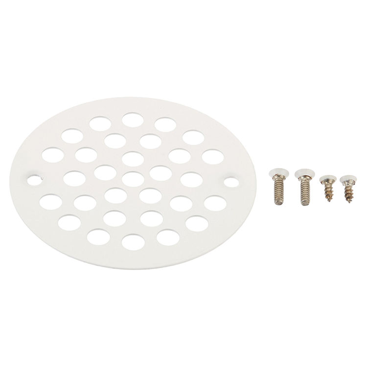 Jones Stephens Polar White 4-1/4-Inch Round Shower Strainer - C6089PW