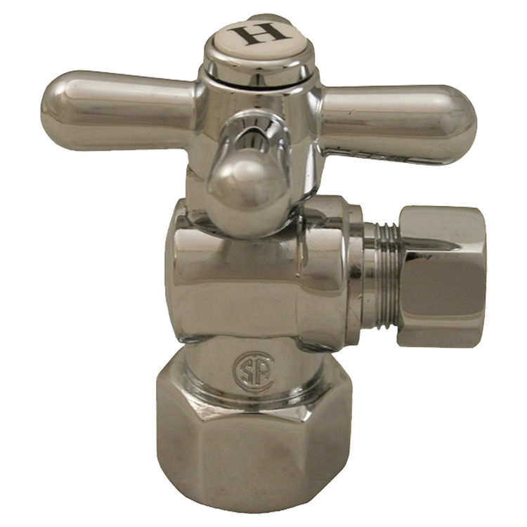 Jones Stephens S42021 Chrome - Cross Handle 1/2" Fip X 3/8" Od Angle Stop