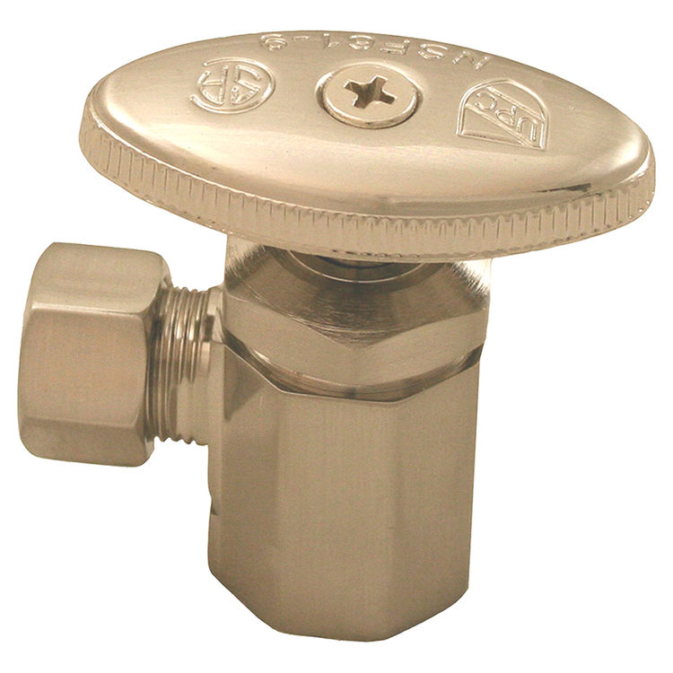 Jones Stephens S4213BN Brushed Nickel 1/2" Fip X 3/8" Od Angle Stop