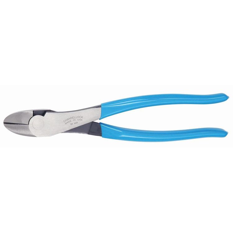 Channellock 449 Diagonal Cutting Plier, 9.54" Overall Length Curved Jaw, High Carbon Steel, Dipped