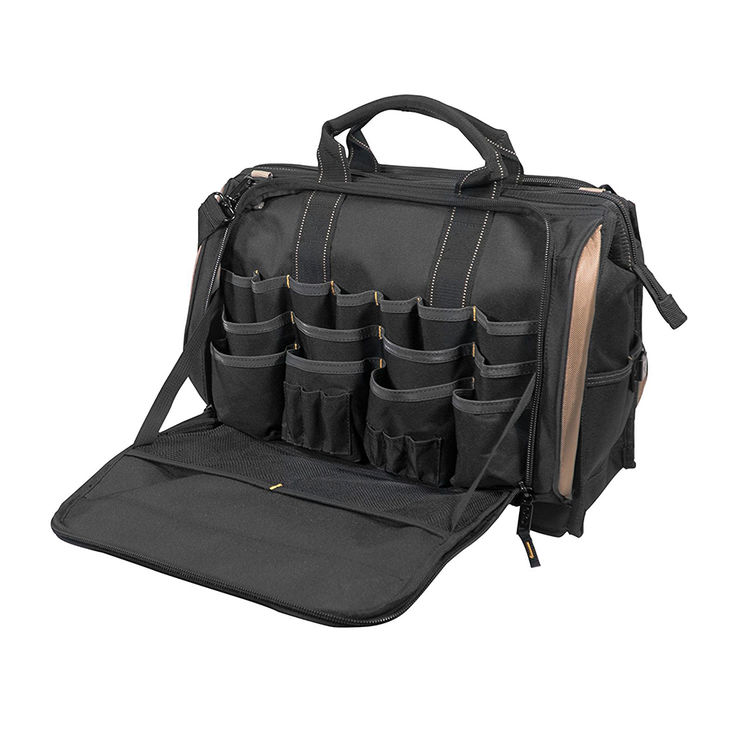 CLC Tool Works 1539 Multi-Compartment Tool Carrier, 18" x  7" x  14" D, Polyester Fabric