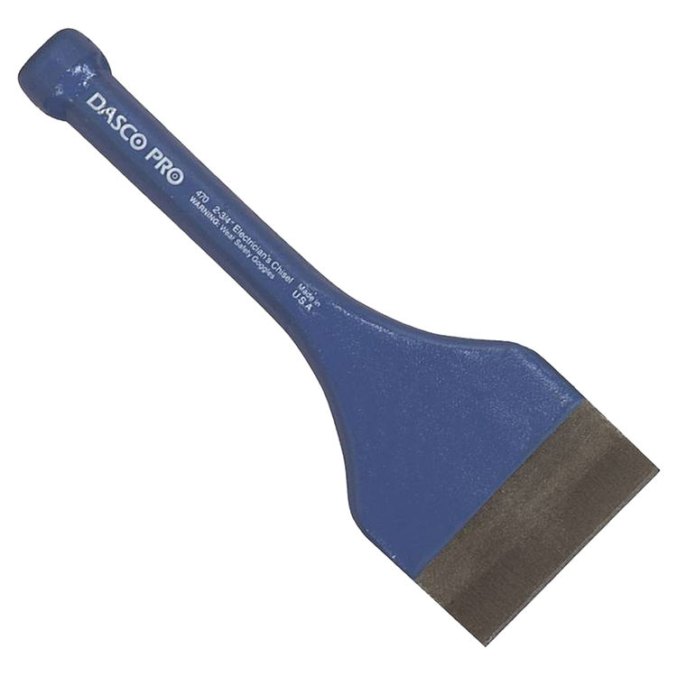 Dasco 470-0 Electrician's Floor Chisel, 2-3/4" Tip, 8" Overall Length, High Carbon Steel