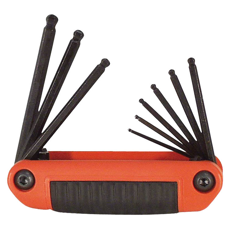 Ergo-Fold 25919 Medium Ergonomic Fold-Up Hex Key Set, 9 Pieces, 4-1/4" L Handle