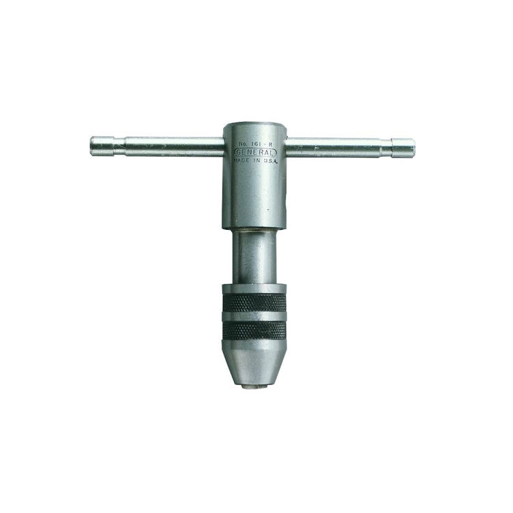 General Tools 161R Reversible Tap Wrench, For Use With NO 0 - 1/4" Tap, T-Shaped, Sliding Handle, Hardened Steel Jaw