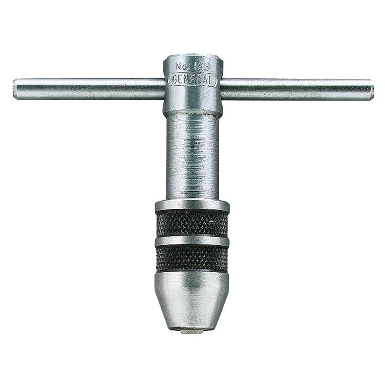 General Tools 163 Plain Rigid Tap Wrench, For Use With NO 0 - 8 Tap, T-Shaped Handle, Hardened Steel Jaw