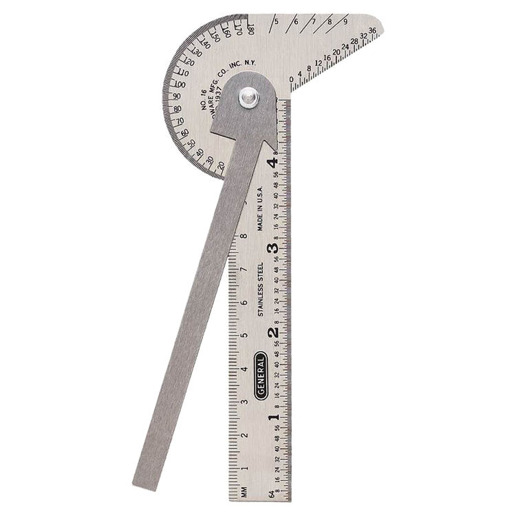 General Tools 16ME Multi-Purpose Pocket Rule and Gage, Stainless Steel
