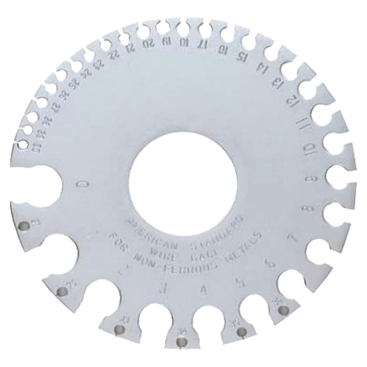 General Tools 20 Round Wire Gage, 3-1/4" Dia, 3/32", Steel, Satin