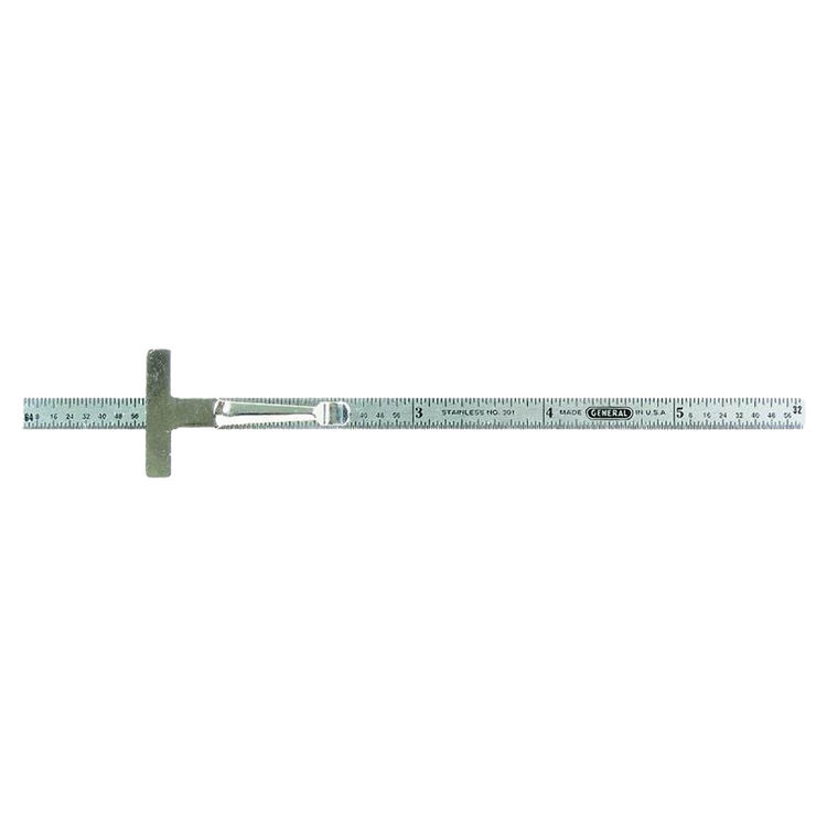 General Tools 301/1 Flexible Precision Rule With Pocket Clip, 6" x  1/4", Stainless Steel