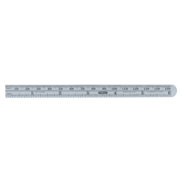 General Tools 305ME Flexible Precision Rule, 6" x  15/32", Stainless Steel