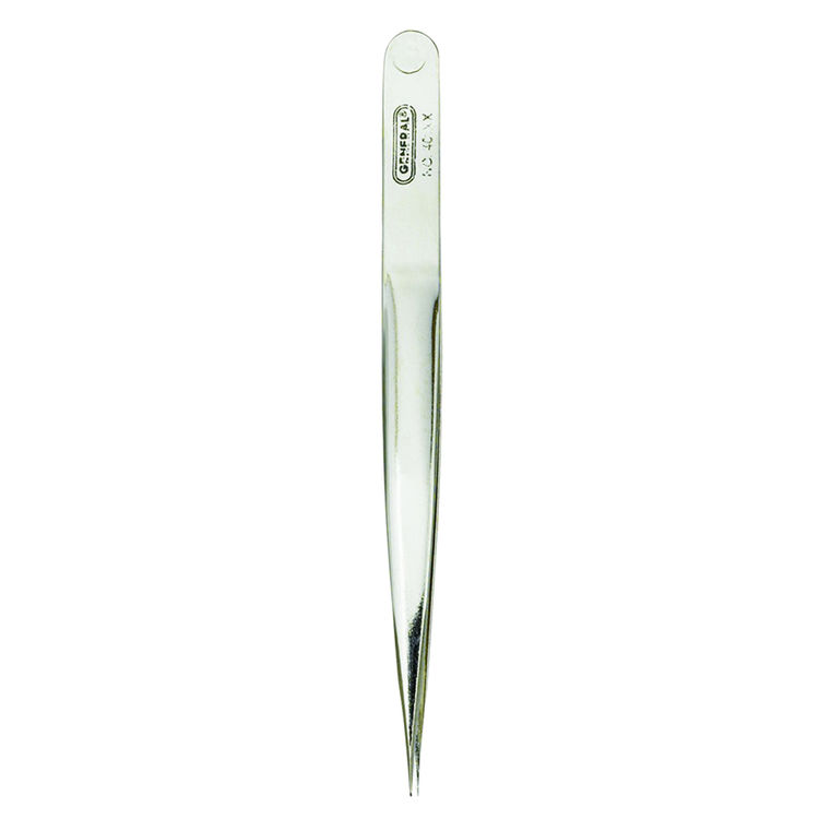 General Tools 401XX Industrial Tweezer, 4-1/2" L Smooth/Sharp, Steel, Nickel Plated