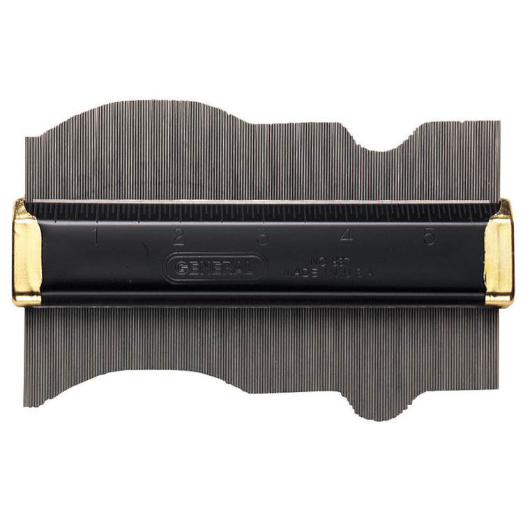 General Tools 837 Contour Gauge With Pins, 6" x  3-1/2", Stainless Steel Pin, Black