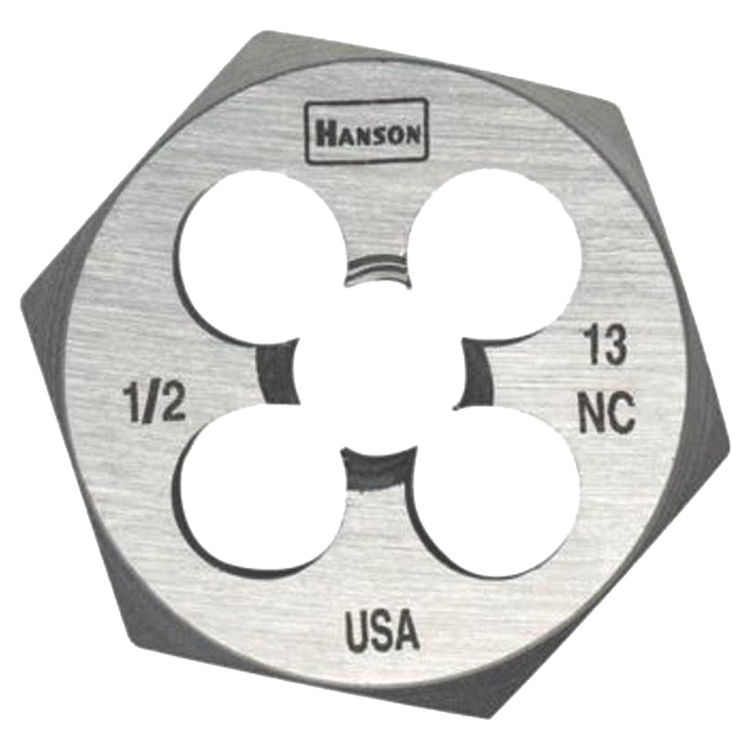 Hanson 6848 Machine Screw Hexagonal Die, 9/16-12 NC, 1-7/16" Width Across Flat