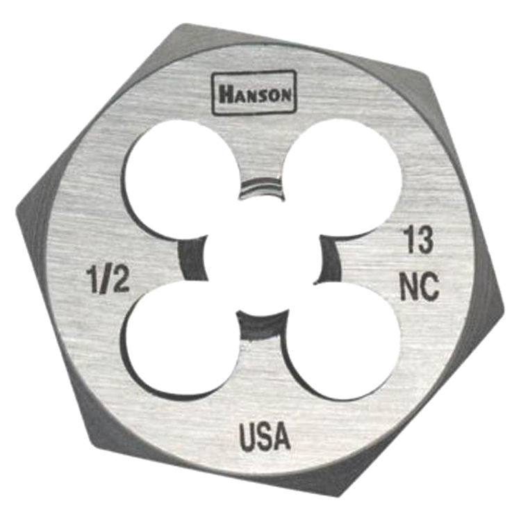 Hanson 6858 Machine Screw Hexagonal Die, 3/4-10 NC, 1-7/16" Width Across Flat